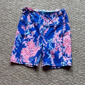 Lilly Pulitzer Blue and Pink Coral Print Women Shorts